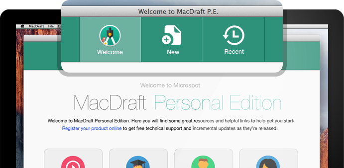 MacDraft Welcome Screen